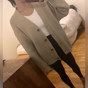 Oak + Fort | Oversized Wool-Blend Cardigan Sweater | Size Smal